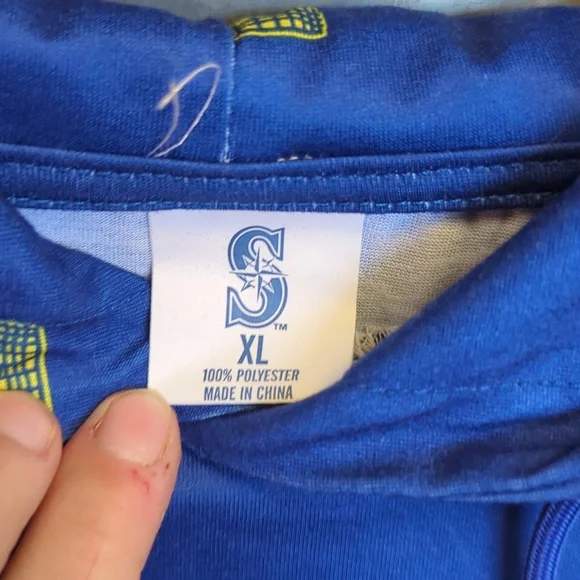 Seattle Mariners Hoodie XL Blue and yellow - Picture 3 of 4